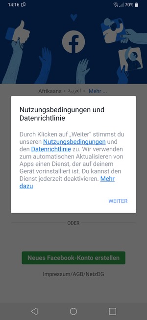 Wählen Sie WEITER