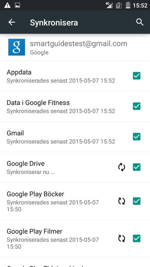 Din information kommer att synkroniseras