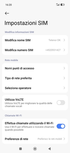 Seleziona Nomi punti di accesso