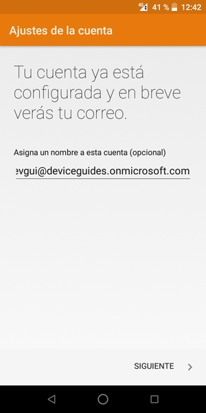 Déle a su cuenta un nombre y seleccione SIGUIENTE