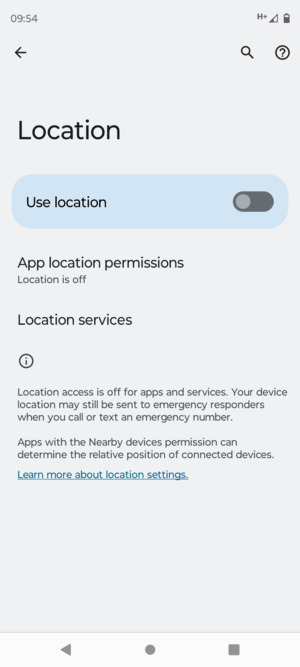 Turn off Use location