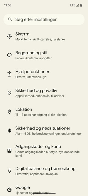 Scroll til og vælg Lokation