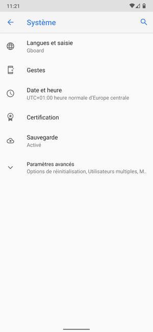 Sélectionnez Préférences avancées