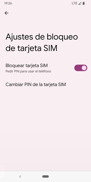 Seleccione Cambiar PIN de la tarjeta SIM