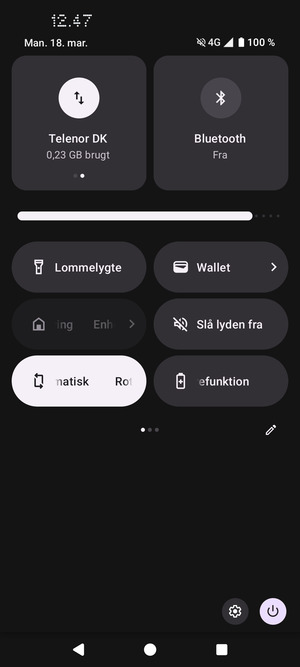 Juster lysstyrken til det ønskede niveau