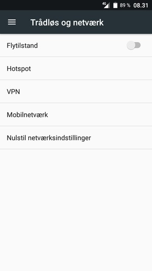 Vælg Mobilnetværk