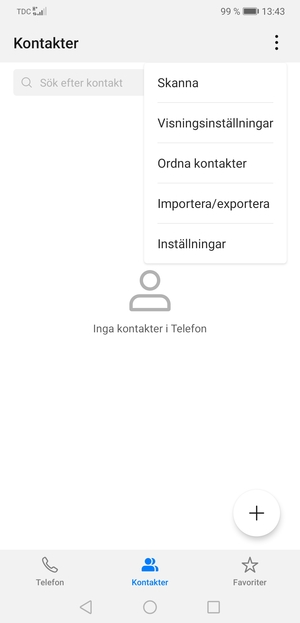 Välj Importera/exportera