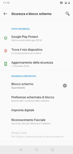 Per attivare il blocco dello schermo, vai al menu Sicurezza e blocco schermo e seleziona Blocco schermo