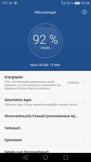Wählen Sie Energieplan
