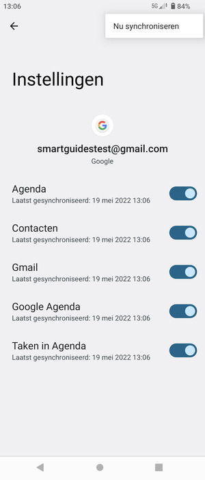 Selecteer Nu synchroniseren