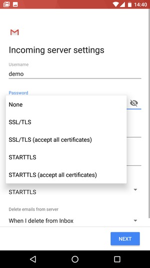 Select None and NEXT