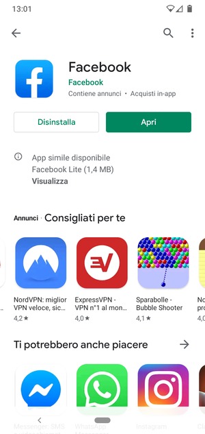 Seleziona Apri