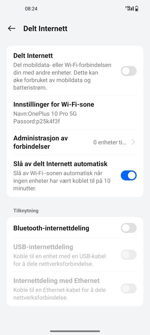 Slå Delt Internett på