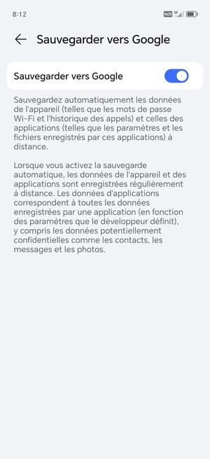 Sélectionnez le bouton Retour