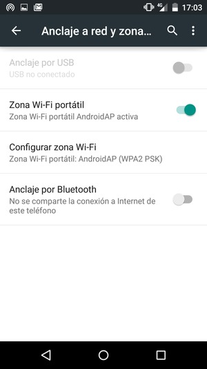 El teléfono ha sido configurado para su uso como módem
