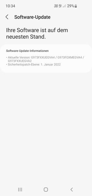 Falls Ihr Handy aktualisiert ist, wird Ihnen der folgende Bildschirm angezeigt