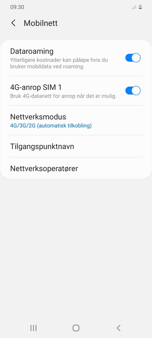 Slå Dataroaming på eller av
