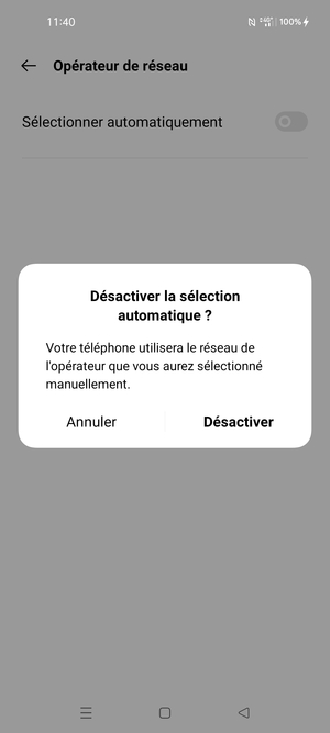 Sélectionnez Désactiver