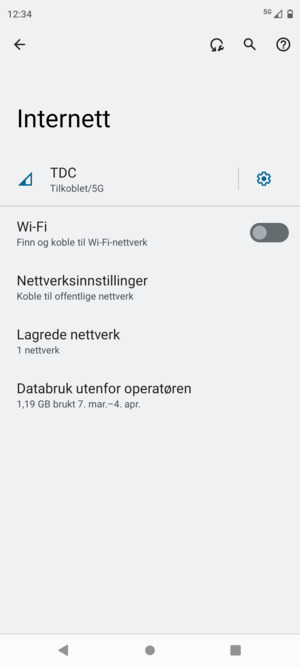 Slå på Wi-Fi