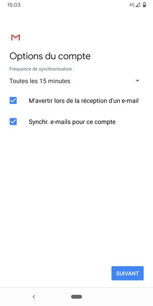 Sélectionnez SUIVANT