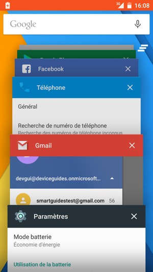Faites glisser les applis vers la droite pour les fermer