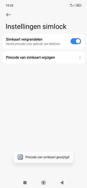 Uw Sim-pincode is gewijzigd