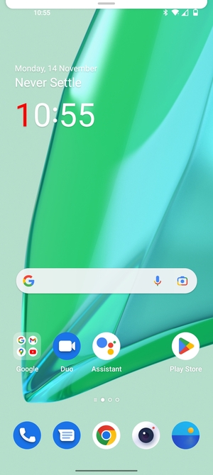 Slide down the top menu