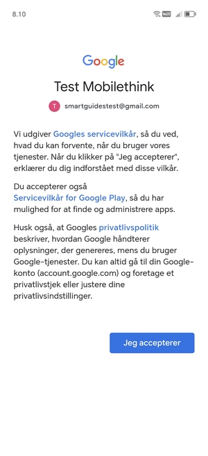 Vælg Jeg accepterer