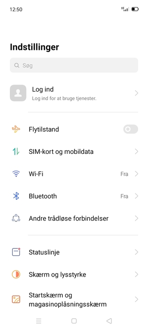 Vælg SIM-kort og mobildata