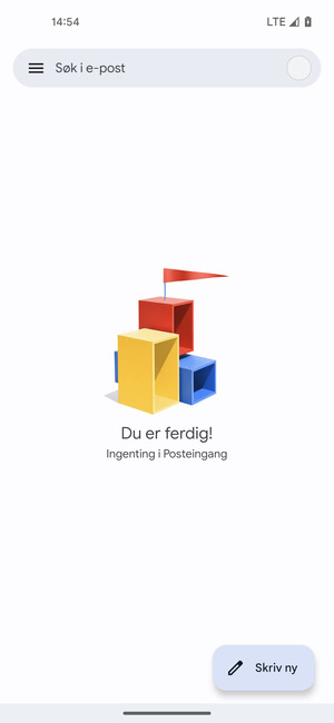 Gmail er klar til bruk