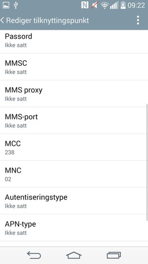 Bla ned og skriv inn MMS-informasjon