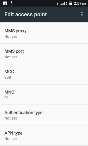 Scroll down and enter MMS information