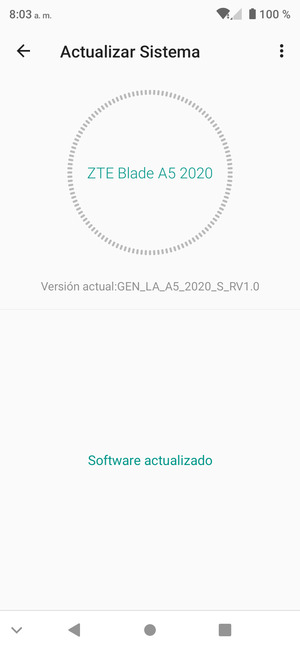 Si su teléfono está actualizado, verá la siguiente pantalla