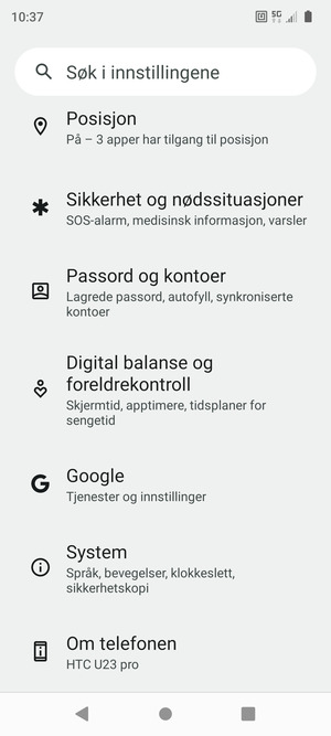 Bla til og velg System