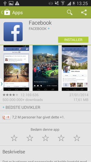 Vælg INSTALLER