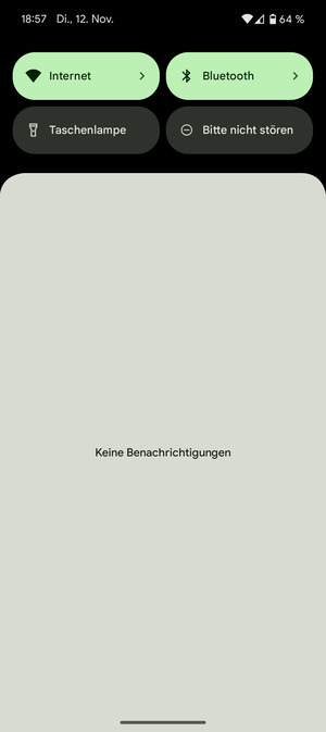 Ziehen Sie erneut das obere Menü nach unten