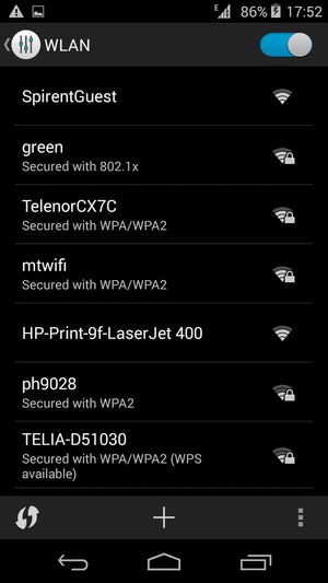 Select the wireless network you want to connect to
