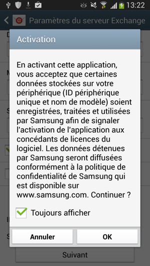 Sélectionnez OK