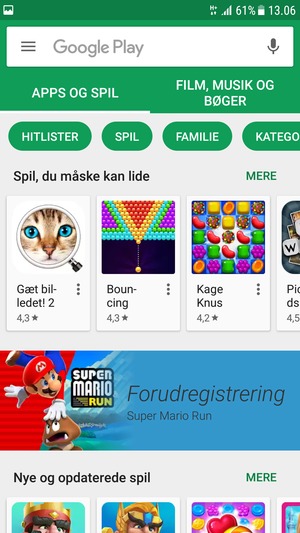 Vælg søgefeltet