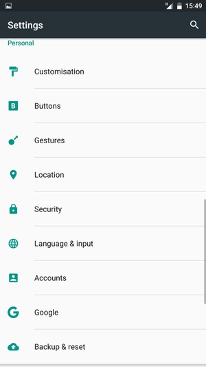 Return to the Settings menu and select Accounts