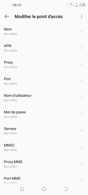 Saisissez les informations MMS