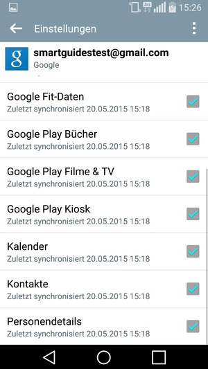 Stellen Sie sicher, dass Kontakte ausgewählt ist