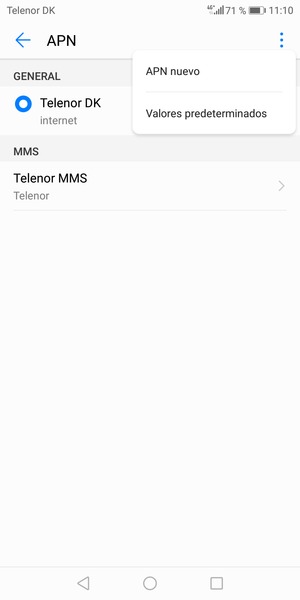 Seleccione Valores predeterminados