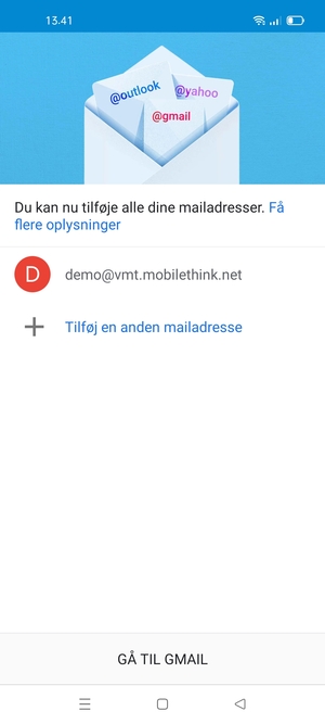 Vælg GÅ TIL GMAIL