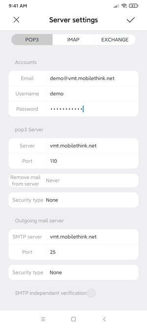 Select POP3 or IMAP