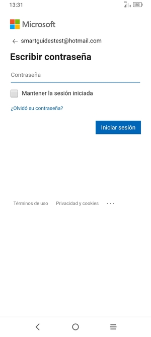 Introduzca su contraseña y seleccione Iniciar sesión