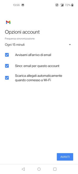 Seleziona AVANTI