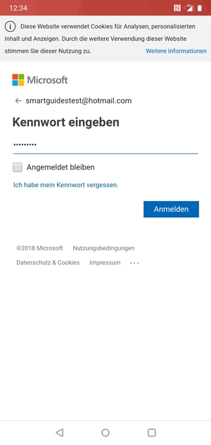 Geben Sie Ihre Passwort ein und wählen Sie Anmelden