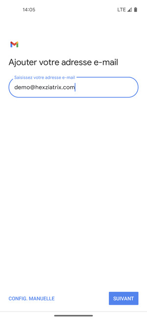 Saisissez votre adresse e-mail et sélectionnez SUIVANT