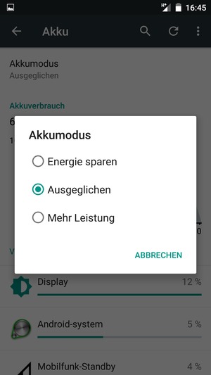 Wählen Sie Energie sparen